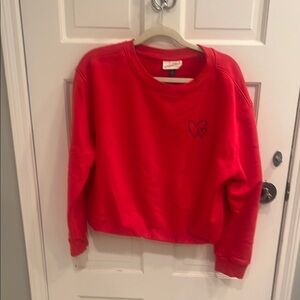 Red Heart Embroidered Women's Sweatshirt